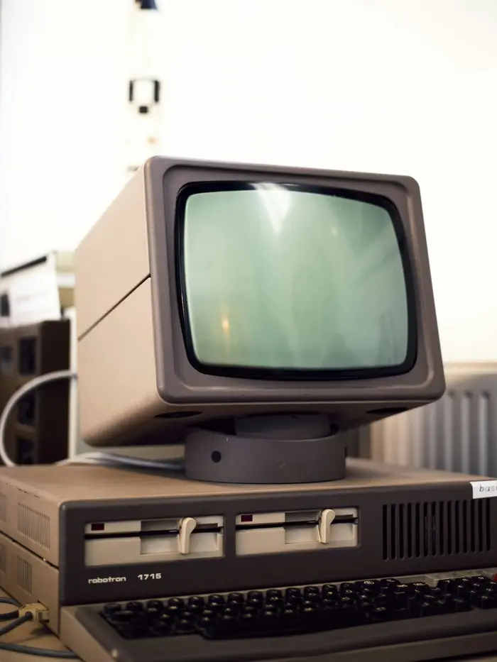 Vintage desktop computer with a CRT monitor